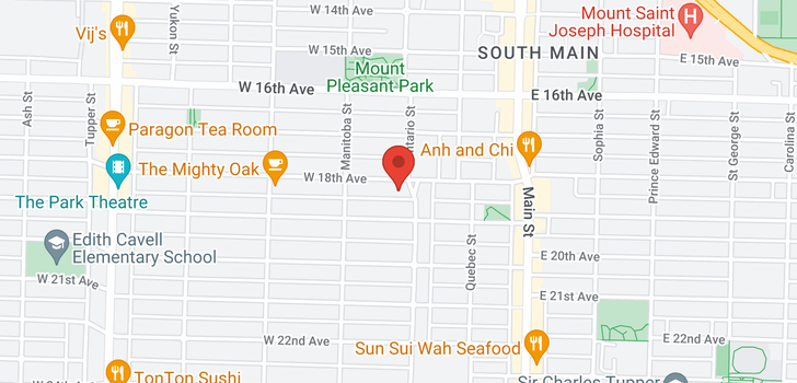 map of 12 W 18TH AVENUE
